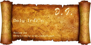 Dely Irén névjegykártya